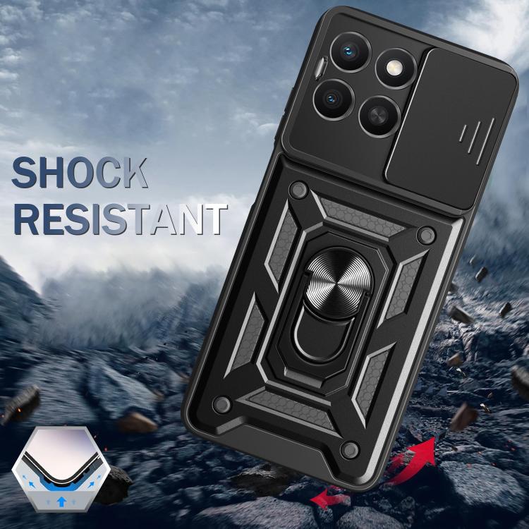 For Honor X8c 4G Sliding Camera Cover Design TPU+PC Phone Case(Black) - free shipping - PMC TechLife - Order now!