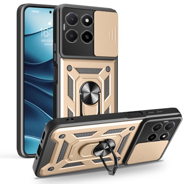 For Honor X5b Plus Sliding Camera Cover Design TPU+PC Phone Case(Gold) - free shipping - PMC TechLife - Order now!