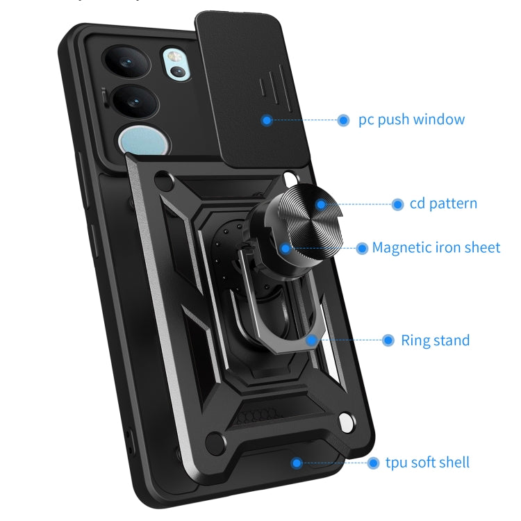 For vivo S17 Pro 5G/V29 5G Sliding Camera Cover Design TPU+PC Phone Case(Green) - free shipping - PMC TechLife - Order now!