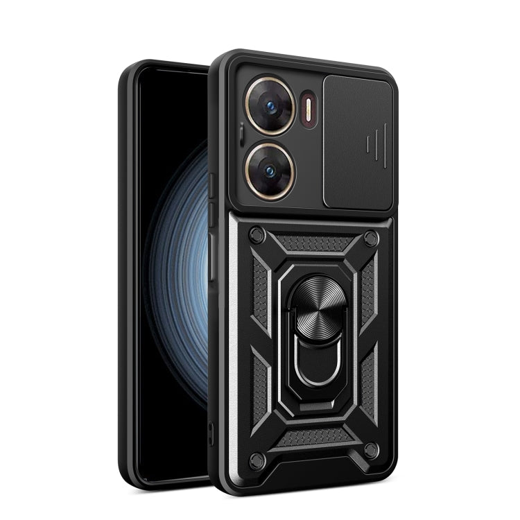 For vivo V29e 5G Global Sliding Camera Cover Design TPU+PC Phone Case(Black) - vivo Cases by PMC TechLife | Online Shopping South Africa | PMC TechLife | Buy Now Pay Later Mobicred