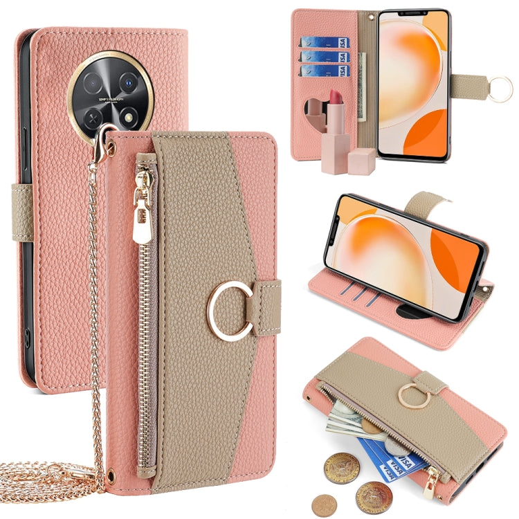 For Huawei Enjoy 60X Crossbody Litchi Texture Leather Phone Case(Pink) - Huawei Cases by PMC TechLife | Online Shopping South Africa | PMC TechLife | Buy Now Pay Later Mobicred