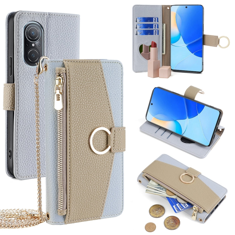 For Huawei nova 9 SE 4G Crossbody Litchi Texture Leather Phone Case(Blue) - Huawei Cases by PMC TechLife | Online Shopping South Africa | PMC TechLife | Buy Now Pay Later Mobicred