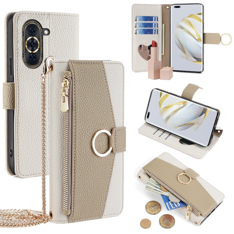 For Huawei nova 10 Pro Crossbody Litchi Texture Leather Phone Case(White) - Huawei Cases by PMC TechLife | Online Shopping South Africa | PMC TechLife | Buy Now Pay Later Mobicred