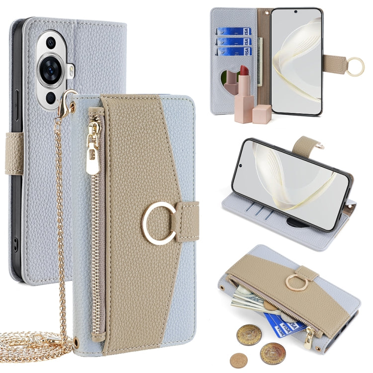 For Huawei nova 11 4G Crossbody Litchi Texture Leather Phone Case(Blue) - free shipping - PMC TechLife - Order now!