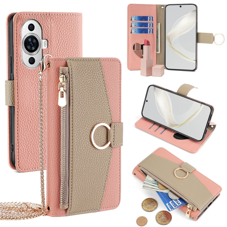 For Huawei nova 11 4G Crossbody Litchi Texture Leather Phone Case(Pink) - Huawei Cases by PMC TechLife | Online Shopping South Africa | PMC TechLife | Buy Now Pay Later Mobicred