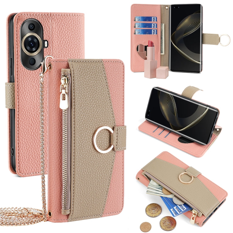 For Huawei nova 11 Pro 4G/nova 11 Ultra 4G Crossbody Litchi Texture Leather Phone Case(Pink) - Huawei Cases by PMC TechLife | Online Shopping South Africa | PMC TechLife | Buy Now Pay Later Mobicred