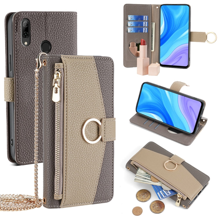 For Huawei P Smart Z / Enjoy 10 Plus Crossbody Litchi Texture Leather Phone Case(Grey) - Huawei Cases by PMC TechLife | Online Shopping South Africa | PMC TechLife | Buy Now Pay Later Mobicred