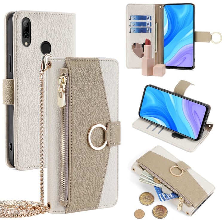 For Huawei P Smart Z / Enjoy 10 Plus Crossbody Litchi Texture Leather Phone Case(White) - Huawei Cases by PMC TechLife | Online Shopping South Africa | PMC TechLife | Buy Now Pay Later Mobicred