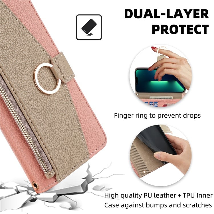 For Huawei P50 Crossbody Litchi Texture Leather Phone Case(Pink) - Huawei Cases by PMC TechLife | Online Shopping South Africa | PMC TechLife | Buy Now Pay Later Mobicred