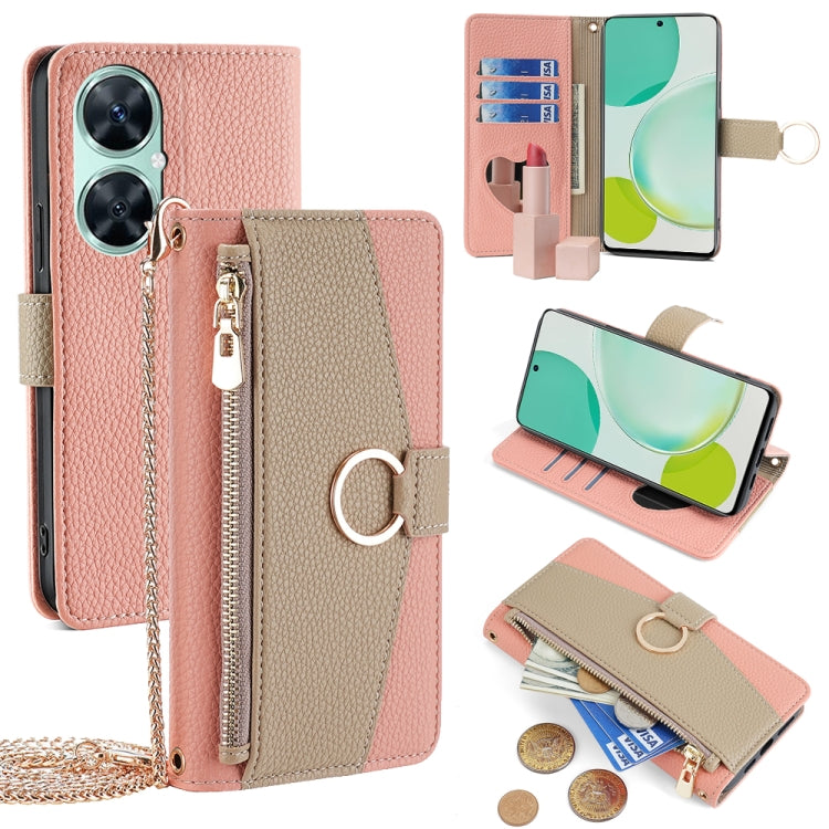For Huawei Enjoy 60 Pro/Nova 11i/Maimang 20 Crossbody Litchi Texture Leather Phone Case(Pink) - Huawei Cases by PMC TechLife | Online Shopping South Africa | PMC TechLife | Buy Now Pay Later Mobicred