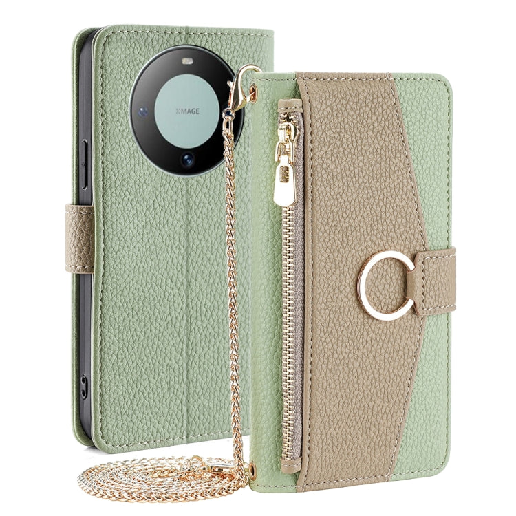 For Huawei Mate 60 Crossbody Litchi Texture Leather Phone Case(Green) - Huawei Cases by PMC TechLife | Online Shopping South Africa | PMC TechLife | Buy Now Pay Later Mobicred