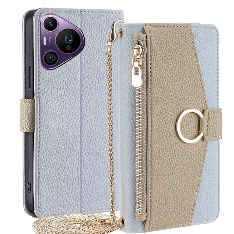 For Huawei Pura 70 Pro / 70 Pro+ 5G Crossbody Litchi Texture Leather Phone Case(Blue) - Huawei Cases by PMC Jewellery | Online Shopping South Africa | PMC Jewellery | Buy Now Pay Later Mobicred