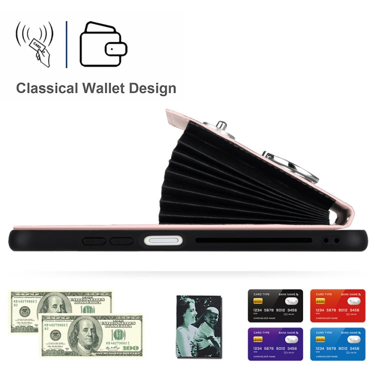 For Xiaomi Poco X5/Redmi Note 12 5G Global Organ Card Bag Ring Holder PU Phone Case(Pink) - Xiaomi Cases by PMC TechLife | Online Shopping South Africa | PMC TechLife | Buy Now Pay Later Mobicred