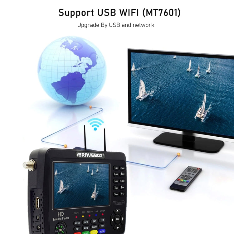 iBRAVEBOX V10 Finder Max 4.3 inch Display Digital Satellite Meter Signal Finder, Support DVB-S/S2/S2X, Plug Type:EU Plug(Black) - free shipping - PMC TechLife - Order now!