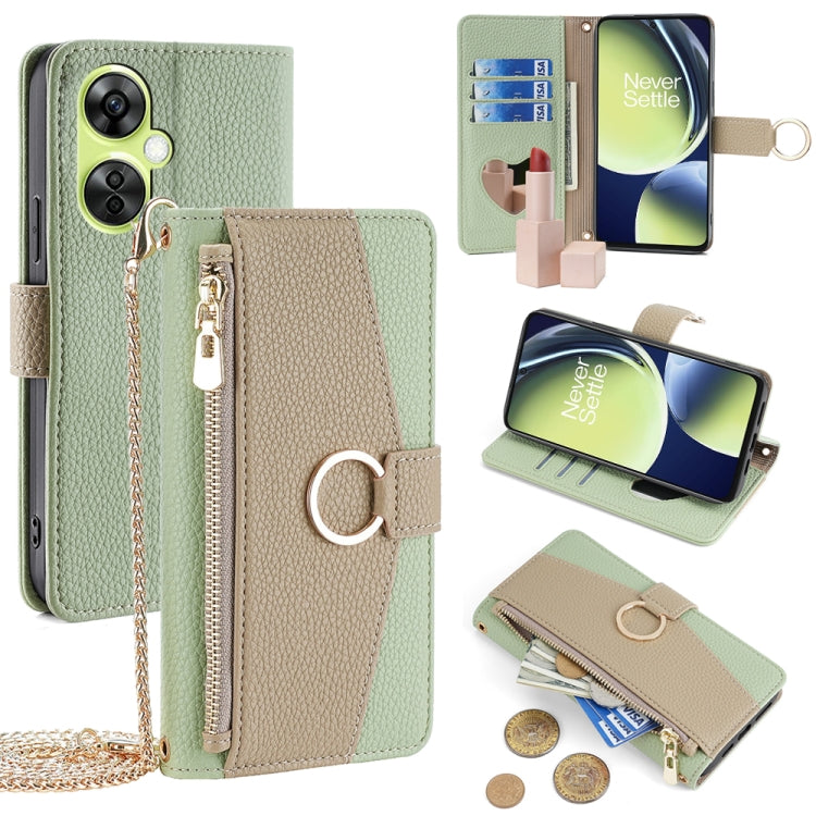 For OnePlus Nord CE 3 Lite  5G Crossbody Litchi Texture Leather Phone Case(Green) - OnePlus Cases by PMC TechLife | Online Shopping South Africa | PMC TechLife | Buy Now Pay Later Mobicred