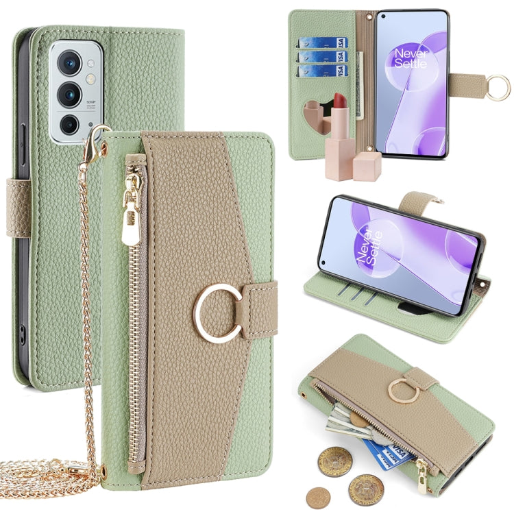 For OnePlus 9RT 5G Crossbody Litchi Texture Leather Phone Case(Green) - OnePlus Cases by PMC TechLife | Online Shopping South Africa | PMC TechLife | Buy Now Pay Later Mobicred