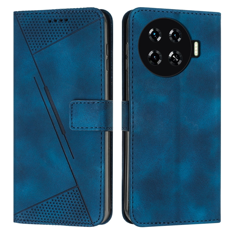For Tecno Spark 20 Pro+ Dream Triangle Leather Phone Case with Long  Lanyard(Blue) - Tecno Cases by PMC TechLife | Online Shopping South Africa | PMC TechLife | Buy Now Pay Later Mobicred