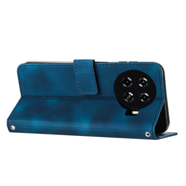 For Tecno Spark 20 Pro+ Dream Triangle Leather Phone Case with Long  Lanyard(Blue) - Tecno Cases by PMC TechLife | Online Shopping South Africa | PMC TechLife | Buy Now Pay Later Mobicred