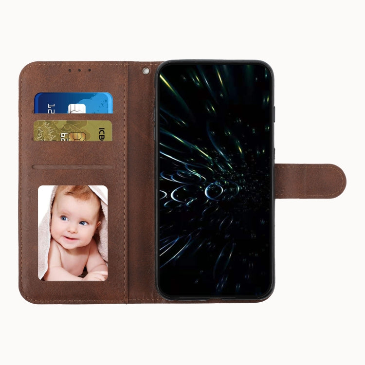 For Tecno Spark Go 2024 / POP 8 Stitching Calf Texture Buckle Leather Phone Case(Brown) - Tecno Cases by PMC Jewellery | Online Shopping South Africa | PMC Jewellery | Buy Now Pay Later Mobicred