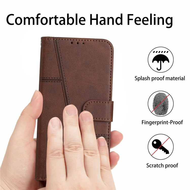 For Tecno Spark Go 2024 / POP 8 Stitching Calf Texture Buckle Leather Phone Case(Brown) - Tecno Cases by PMC Jewellery | Online Shopping South Africa | PMC Jewellery | Buy Now Pay Later Mobicred