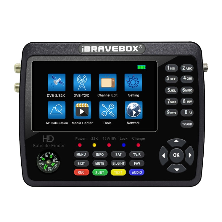 iBRAVEBOX V10 Finder Pro+ 4.3 inch Display Digital Satellite Meter Signal Finder, Support DVB-S/S2/S2X/T/T2/C AHD, Plug Type:US Plug(Black) - Satellite Finder by PMC TechLife | Online Shopping South Africa | PMC TechLife | Buy Now Pay Later Mobicred