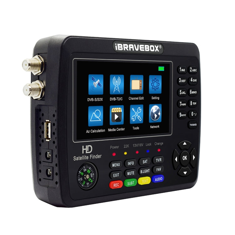 iBRAVEBOX V10 Finder Pro+ 4.3 inch Display Digital Satellite Meter Signal Finder, Support DVB-S/S2/S2X/T/T2/C AHD, Plug Type:UK Plug(Black) - Satellite Finder by PMC TechLife | Online Shopping South Africa | PMC TechLife | Buy Now Pay Later Mobicred
