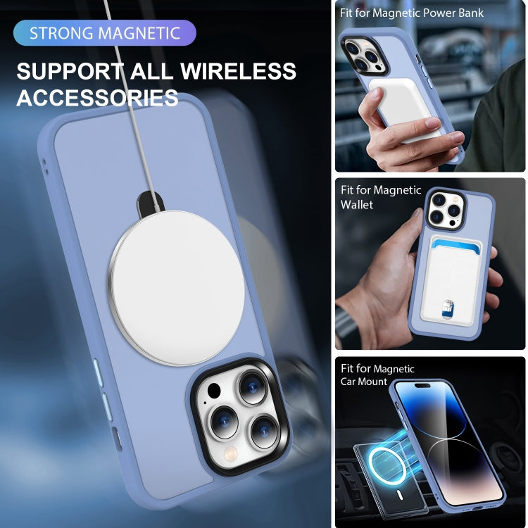 For iPhone 13 Pro Max MagSafe Holder Skin-feel PC Hybrid TPU Phone Case(Blue) - iPhone 13 Pro Max Cases by PMC TechLife | Online Shopping South Africa | PMC TechLife