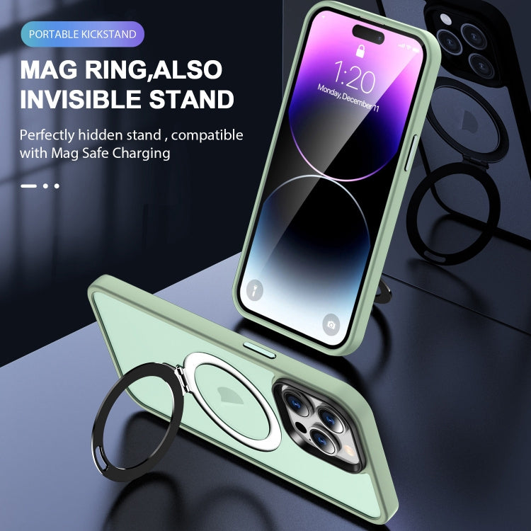 For iPhone 12 Pro Max MagSafe Holder Skin-feel PC Hybrid TPU Phone Case(Matcha Green) - iPhone 12 Pro Max Cases by PMC TechLife | Online Shopping South Africa | PMC TechLife