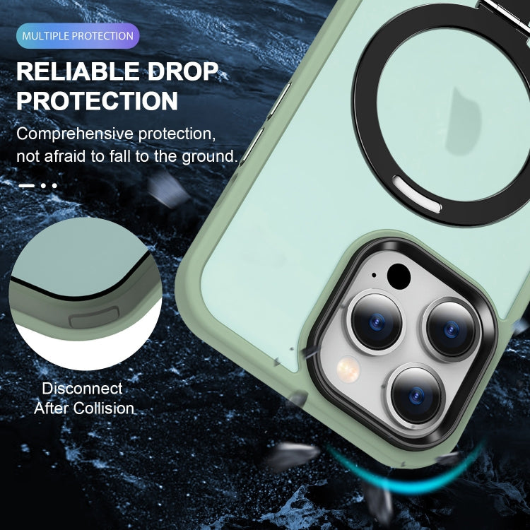 For iPhone 12 Pro Max MagSafe Holder Skin-feel PC Hybrid TPU Phone Case(Matcha Green) - iPhone 12 Pro Max Cases by PMC TechLife | Online Shopping South Africa | PMC TechLife