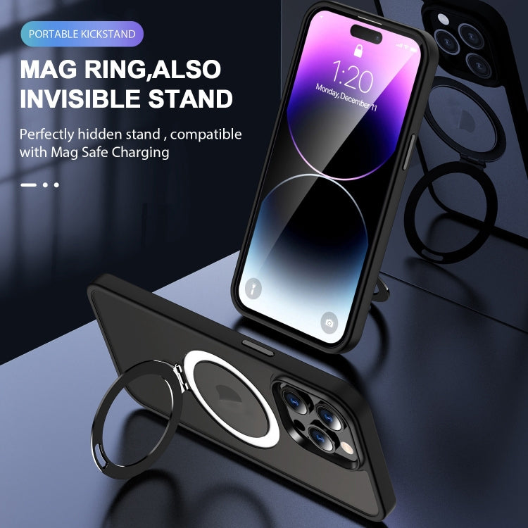 For iPhone 16 Pro Skin-feel MagSafe Holder PC Hybrid TPU Phone Case(Black) - free shipping - PMC TechLife - Order now!