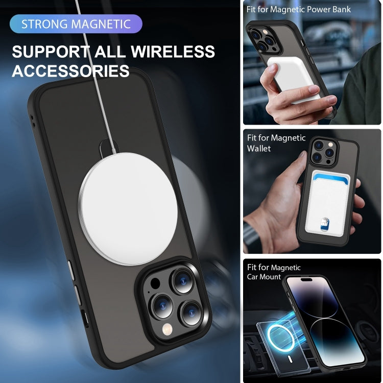 For iPhone 16 Pro Skin-feel MagSafe Holder PC Hybrid TPU Phone Case(Black) - free shipping - PMC TechLife - Order now!