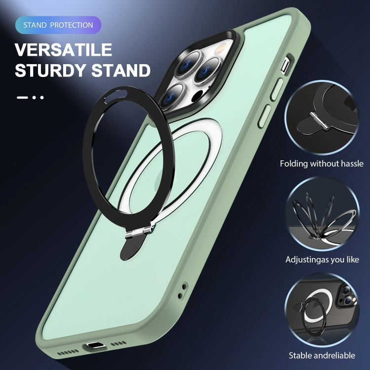 For iPhone 16 Pro MagSafe Holder Skin-feel PC Hybrid TPU Phone Case(Matcha Green) - iPhone 16 Pro Cases by PMC TechLife | Online Shopping South Africa | PMC TechLife | Buy Now Pay Later Mobicred