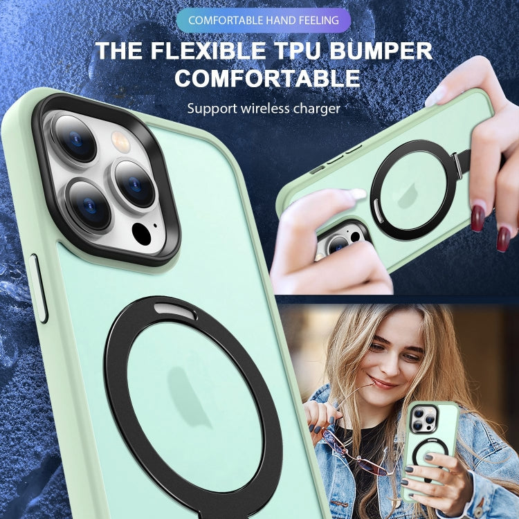 For iPhone 16 Pro MagSafe Holder Skin-feel PC Hybrid TPU Phone Case(Matcha Green) - iPhone 16 Pro Cases by PMC TechLife | Online Shopping South Africa | PMC TechLife | Buy Now Pay Later Mobicred