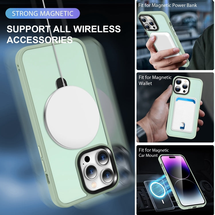 For iPhone 16 Pro MagSafe Holder Skin-feel PC Hybrid TPU Phone Case(Matcha Green) - iPhone 16 Pro Cases by PMC TechLife | Online Shopping South Africa | PMC TechLife | Buy Now Pay Later Mobicred
