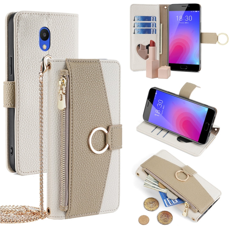 For Meizu M6 Crossbody Litchi Texture Leather Phone Case(White) - free shipping - PMC TechLife - Order now!