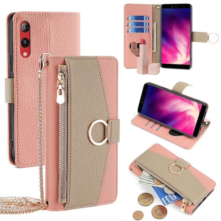 For Rakuten Hand 4G Crossbody Litchi Texture Leather Phone Case(Pink) - More Brand by PMC TechLife | Online Shopping South Africa | PMC TechLife | Buy Now Pay Later Mobicred