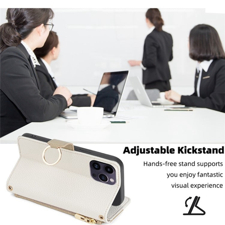 For Rakuten Hand 4G Crossbody Litchi Texture Leather Phone Case(White) - More Brand by PMC TechLife | Online Shopping South Africa | PMC TechLife | Buy Now Pay Later Mobicred