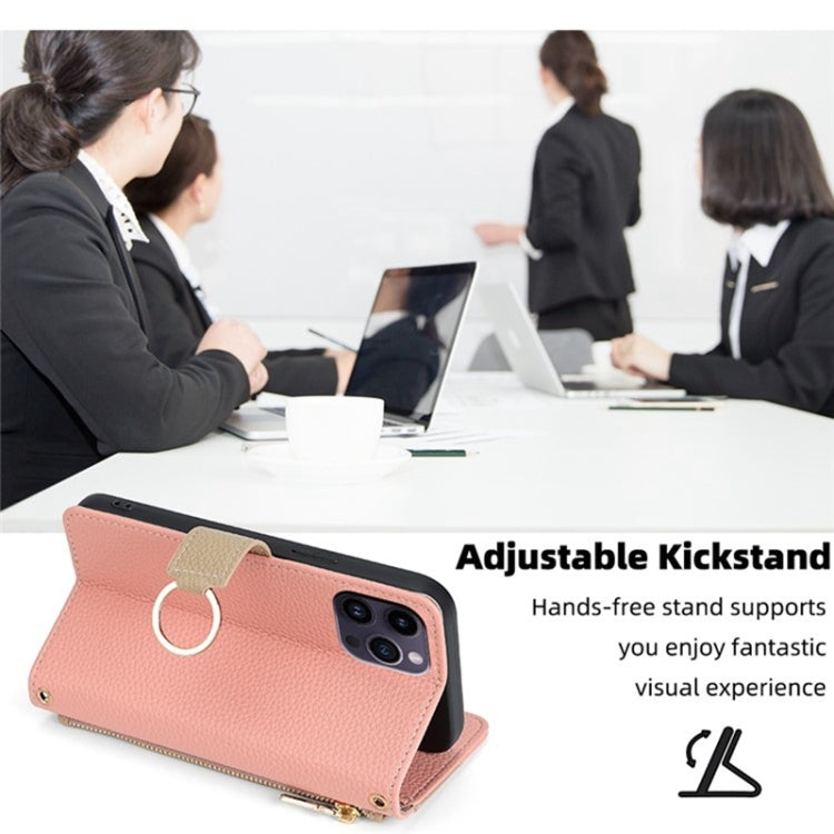 For Asus Zenfone 8 ZS590KS Crossbody Litchi Texture Leather Phone Case(Pink) - ASUS Cases by PMC TechLife | Online Shopping South Africa | PMC TechLife | Buy Now Pay Later Mobicred