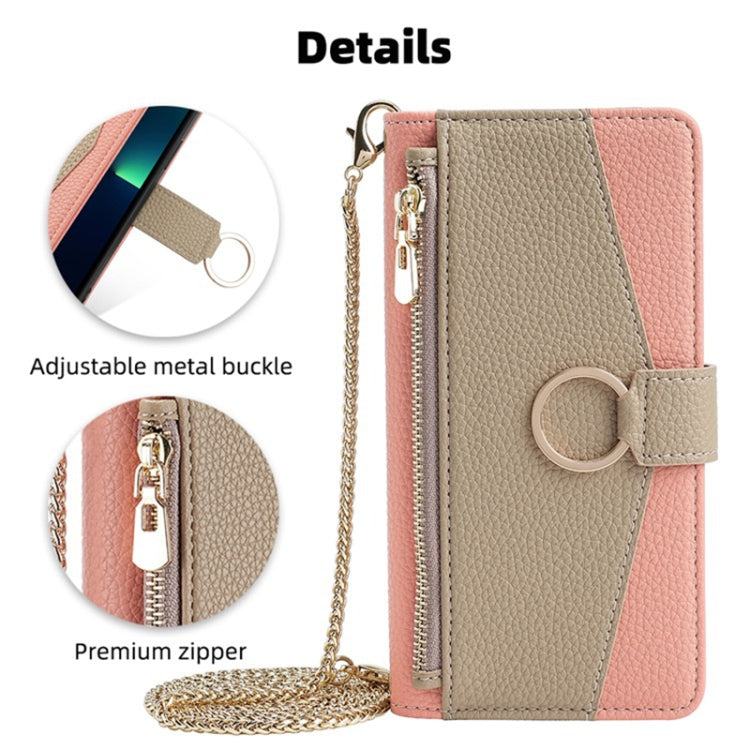 For Fujitsu Arrows We2 Crossbody Litchi Texture Leather Phone Case(Pink) - More Brand by PMC TechLife | Online Shopping South Africa | PMC TechLife | Buy Now Pay Later Mobicred