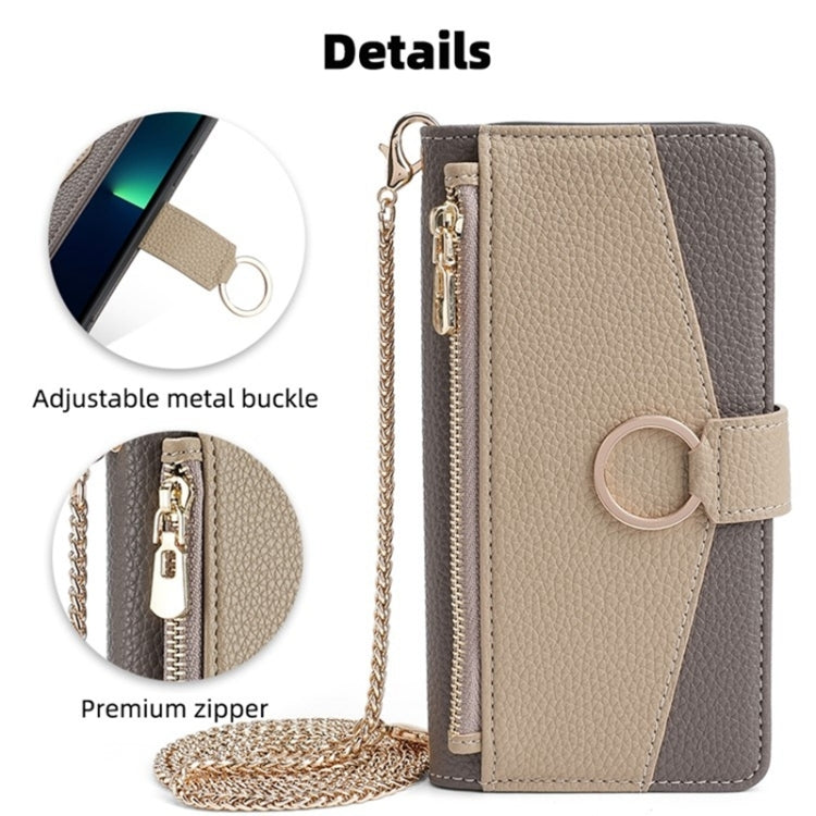 For LG Velvet Crossbody Litchi Texture Leather Phone Case(Grey) - LG by PMC TechLife | Online Shopping South Africa | PMC TechLife | Buy Now Pay Later Mobicred