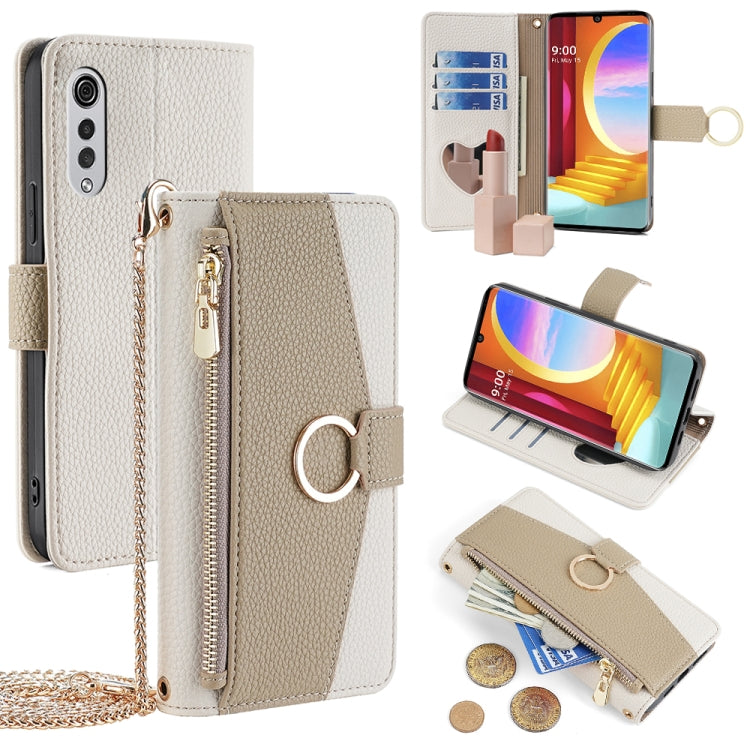For LG Velvet Crossbody Litchi Texture Leather Phone Case(White) - free shipping - PMC TechLife - Order now!