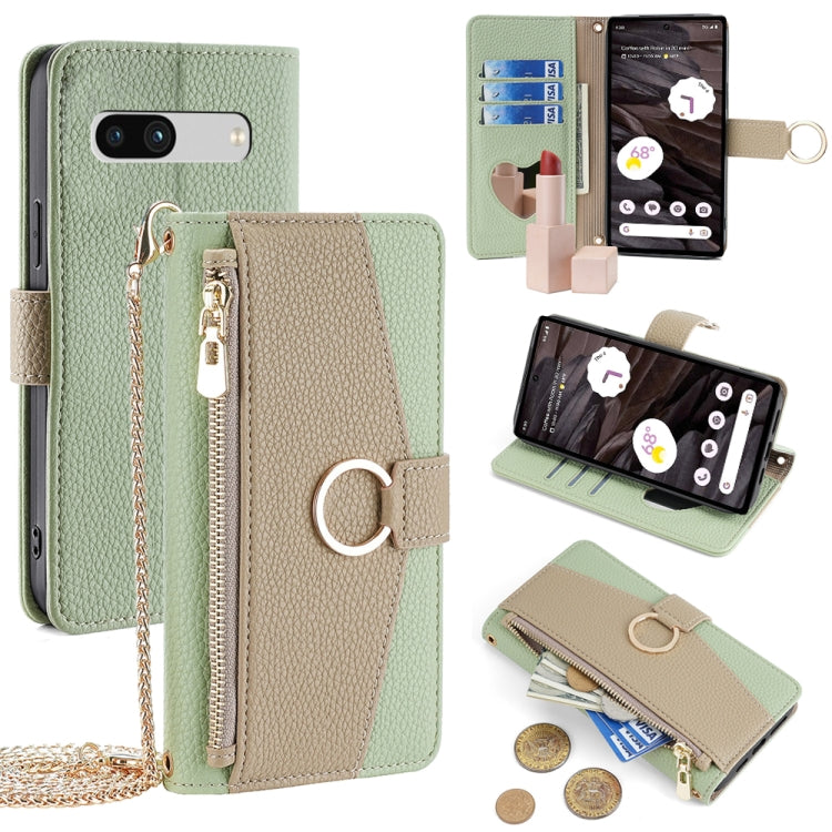 For Google Pixel 7a Crossbody Litchi Texture Leather Phone Case(Green) - Google Cases by PMC TechLife | Online Shopping South Africa | PMC TechLife | Buy Now Pay Later Mobicred