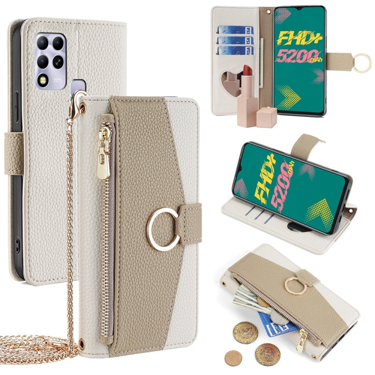 For Infinix Hot 11 Russian Version Crossbody Litchi Texture Leather Phone Case(White) - Infinix Cases by PMC TechLife | Online Shopping South Africa | PMC TechLife | Buy Now Pay Later Mobicred