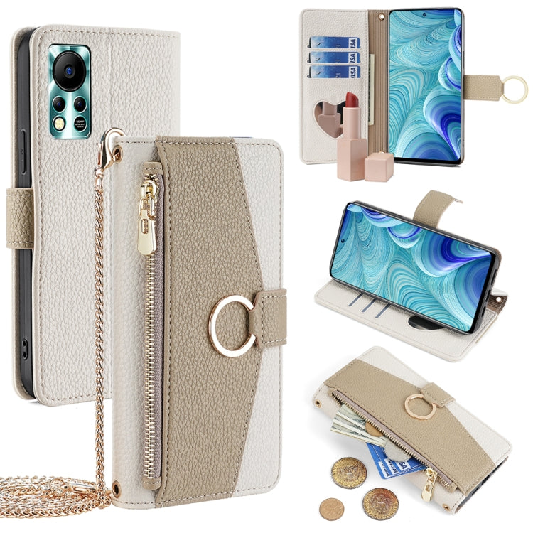 For Infinix Hot 11s NFC Crossbody Litchi Texture Leather Phone Case(White) - Infinix Cases by PMC TechLife | Online Shopping South Africa | PMC TechLife | Buy Now Pay Later Mobicred