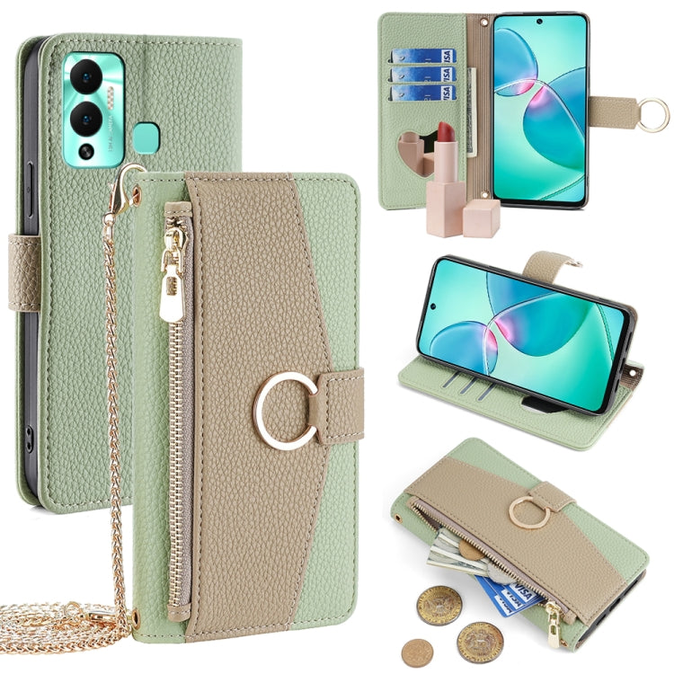 For Infinix Hot 12 Play Crossbody Litchi Texture Leather Phone Case(Green) - Infinix Cases by PMC TechLife | Online Shopping South Africa | PMC TechLife | Buy Now Pay Later Mobicred