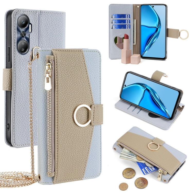 For Infinix Hot 20 4G Crossbody Litchi Texture Leather Phone Case(Blue) - Infinix Cases by PMC TechLife | Online Shopping South Africa | PMC TechLife | Buy Now Pay Later Mobicred