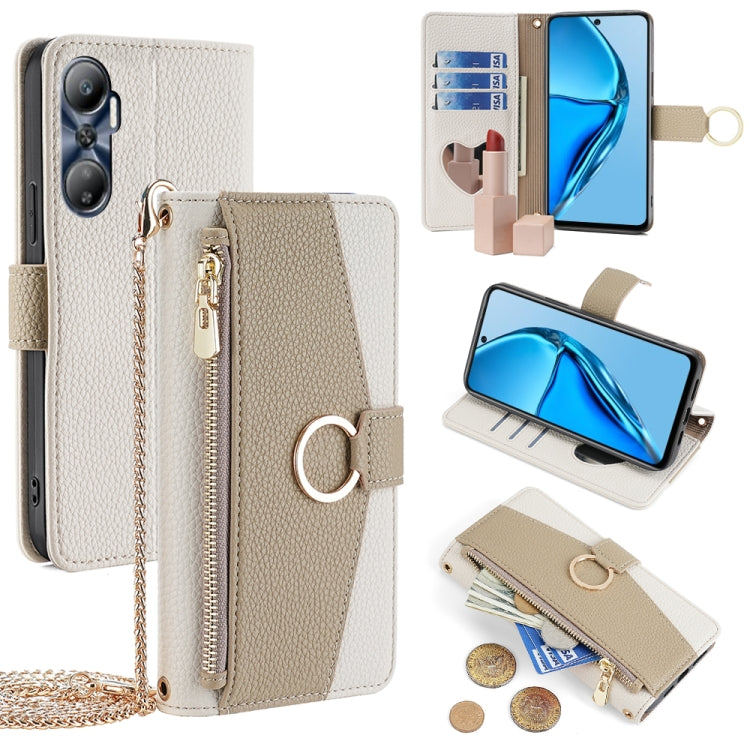 For Infinix Hot 20 4G Crossbody Litchi Texture Leather Phone Case(White) - Infinix Cases by PMC TechLife | Online Shopping South Africa | PMC TechLife | Buy Now Pay Later Mobicred