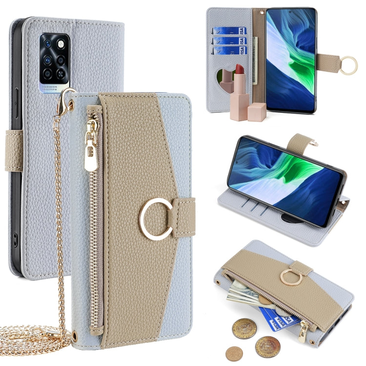 For Infinix Note 10 Pro Crossbody Litchi Texture Leather Phone Case(Blue) - Infinix Cases by PMC TechLife | Online Shopping South Africa | PMC TechLife | Buy Now Pay Later Mobicred