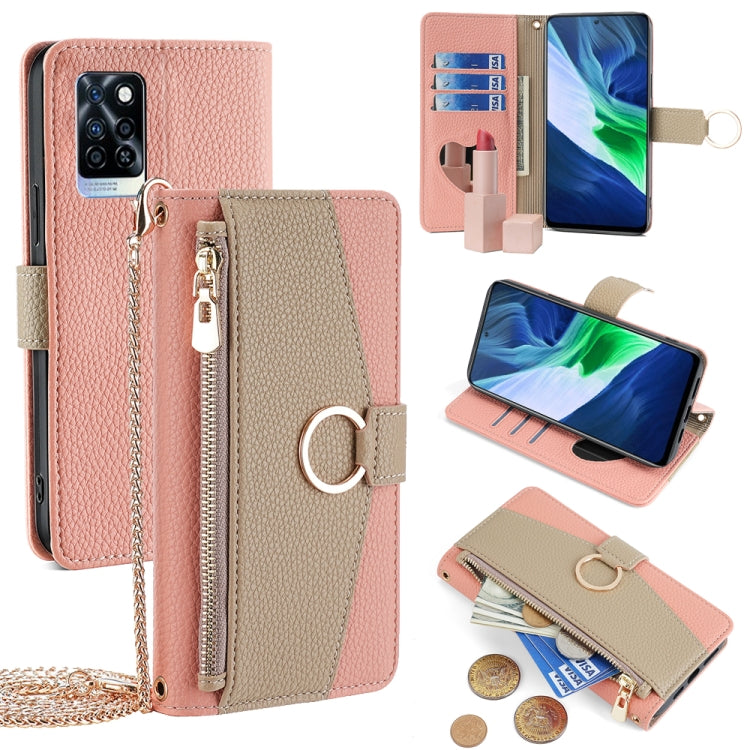 For Infinix Note 10 Pro Crossbody Litchi Texture Leather Phone Case(Pink) - Infinix Cases by PMC TechLife | Online Shopping South Africa | PMC TechLife | Buy Now Pay Later Mobicred