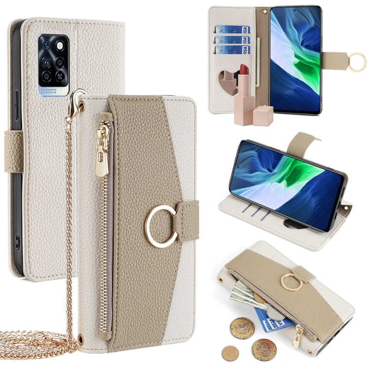 For Infinix Note 10 Pro Crossbody Litchi Texture Leather Phone Case(White) - Infinix Cases by PMC TechLife | Online Shopping South Africa | PMC TechLife | Buy Now Pay Later Mobicred